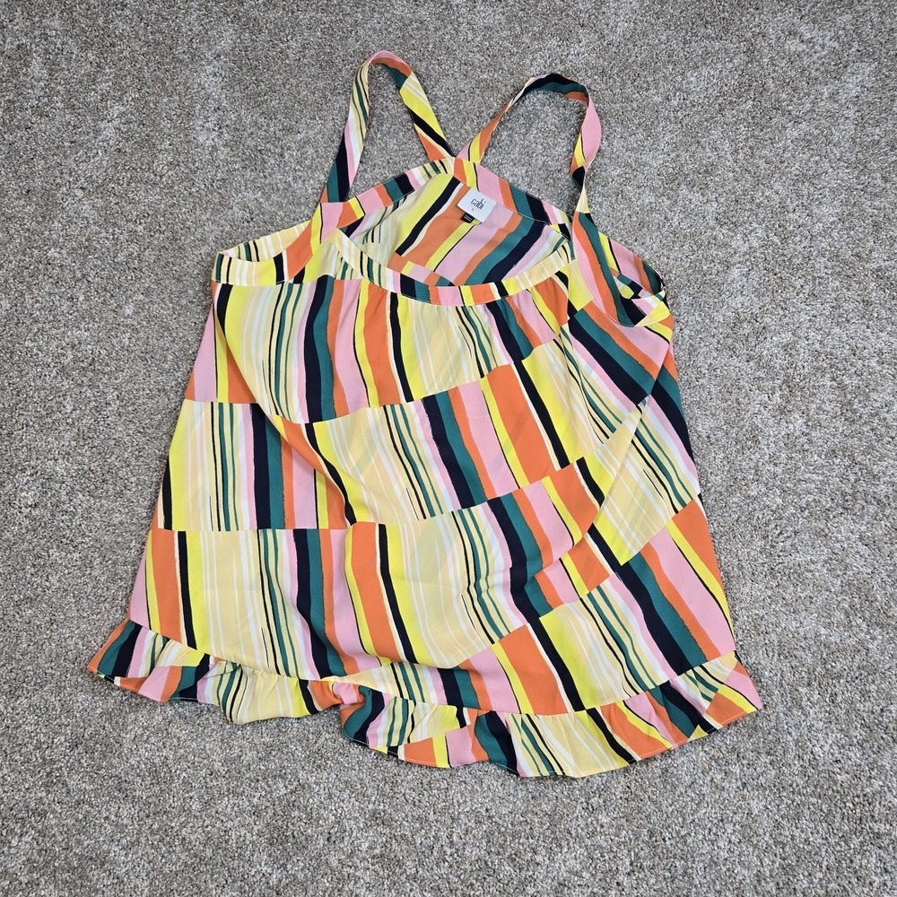 CAbi Skip Halter Womens Size L Multicolor  Tank Ruffle Style 5979‎